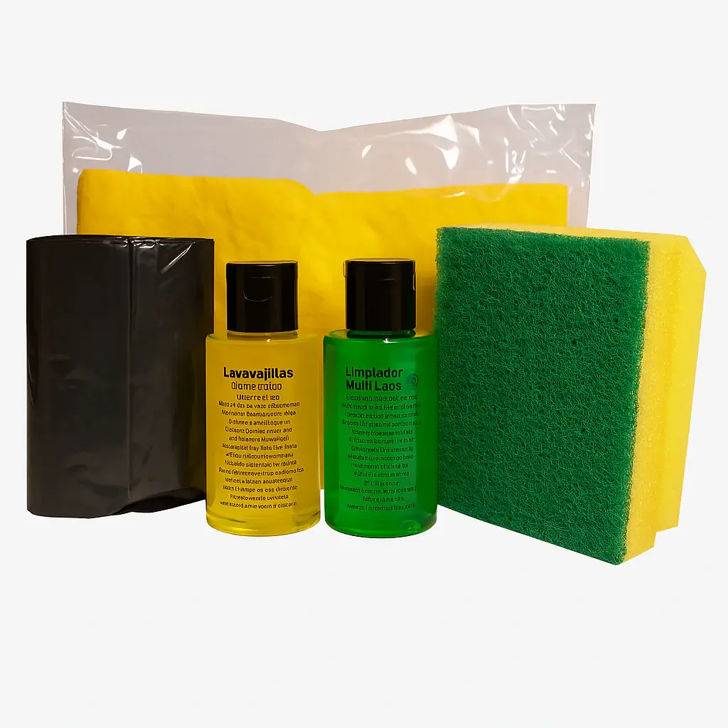 kit de limpieza para habitaciones de hotel